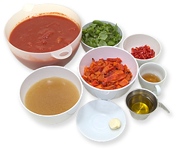 Tomat/pbersuppe, ingredienser